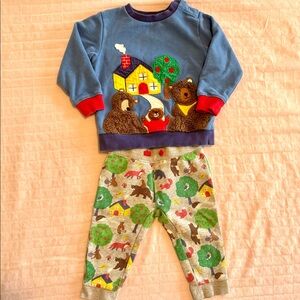 Baby Boden bear family sweatshirt matching set